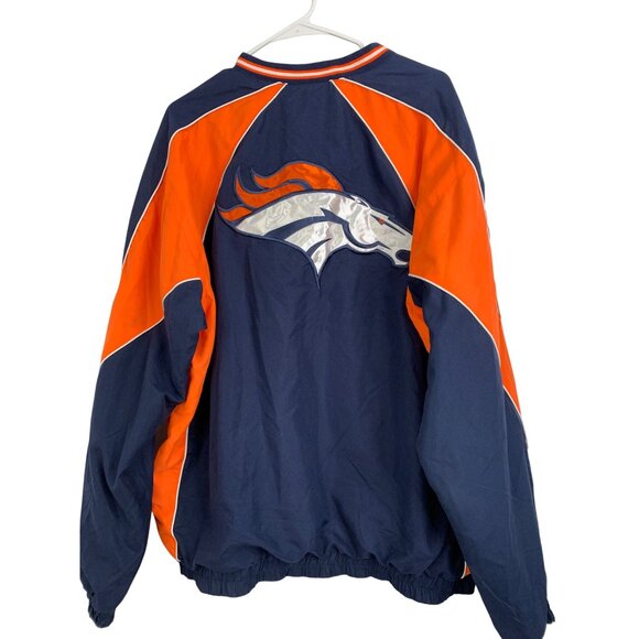 Denver Broncos NFL Pullover Jacket Golf XL RD10711 Lined EUC Sewn Logo Pockets - Picture 2 of 11